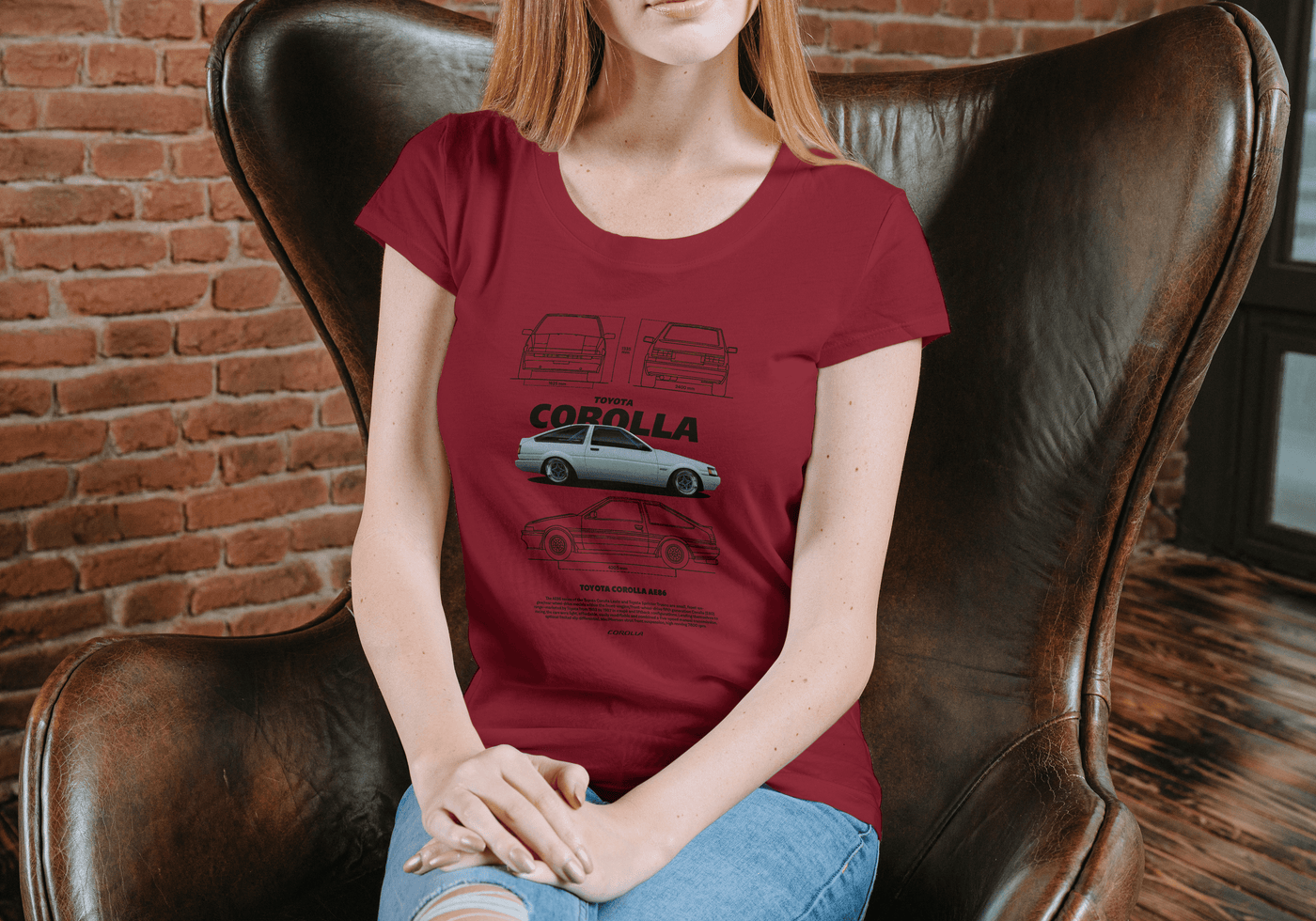 Car design tee with racing graphic, stylish streetwear t-shirt for car lovers