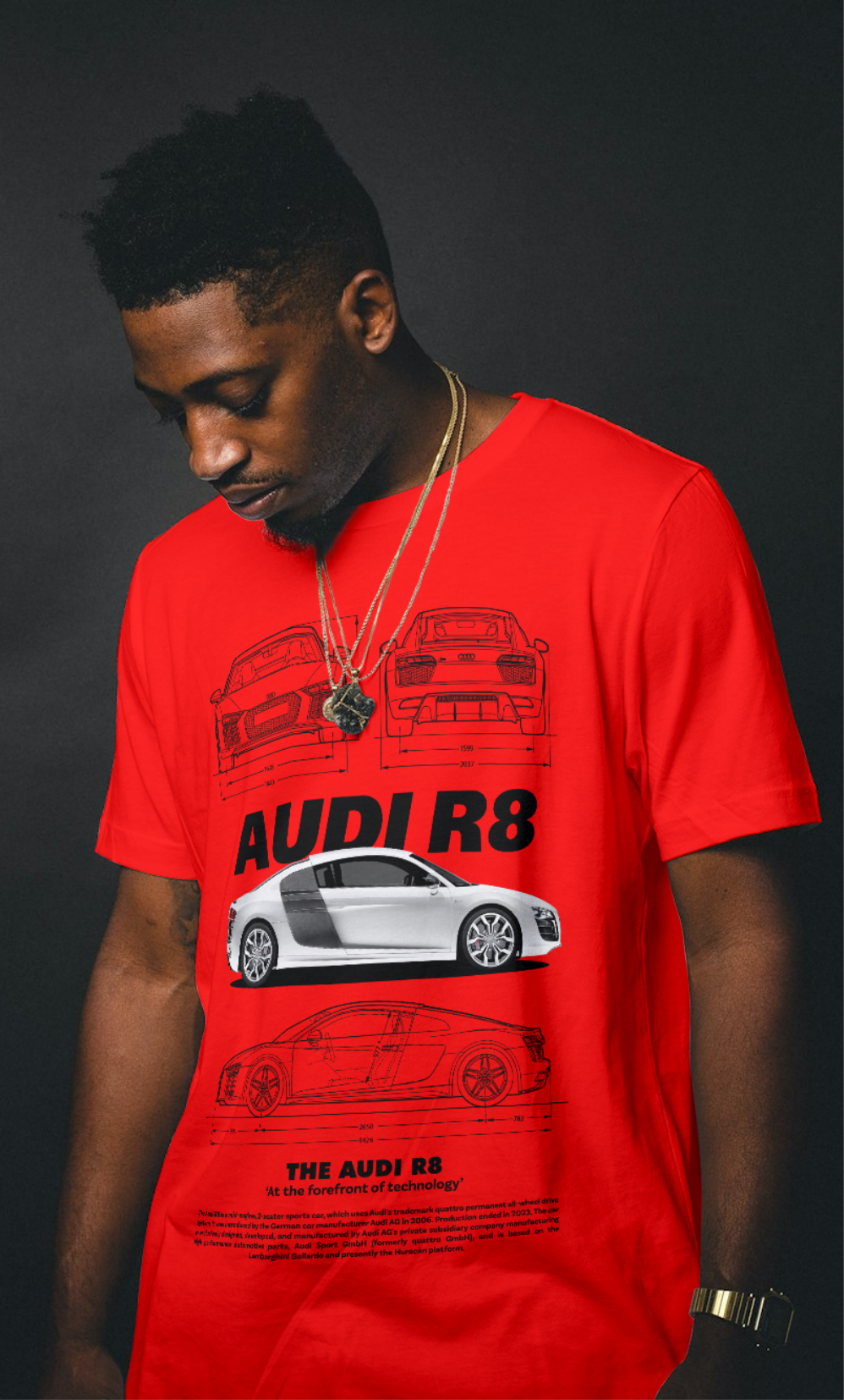Audi R8 Graphic | T-Shirt for Men  | JDM Supercar | Streetwear Tee