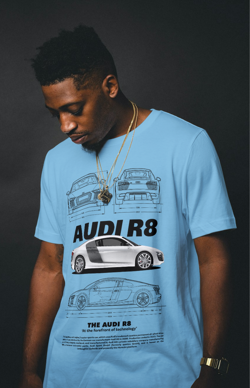 Audi R8 Graphic | T-Shirt for Men  | JDM Supercar | Streetwear Tee
