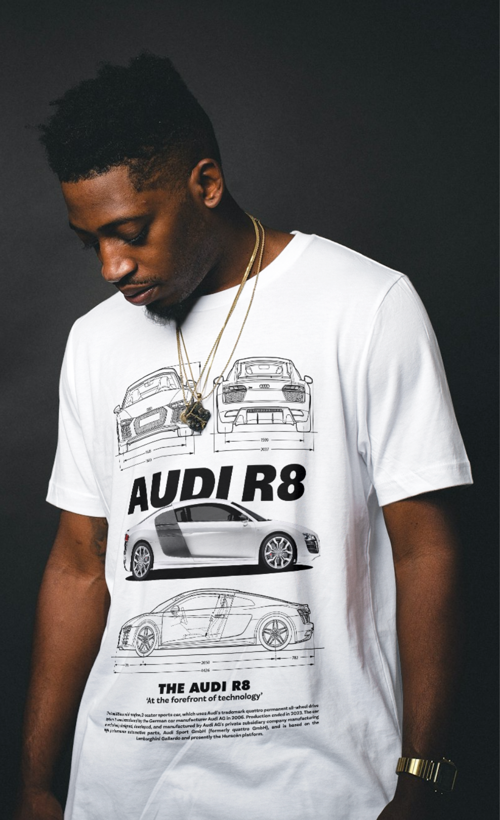 Audi R8 Graphic | T-Shirt for Men  | JDM Supercar | Streetwear Tee