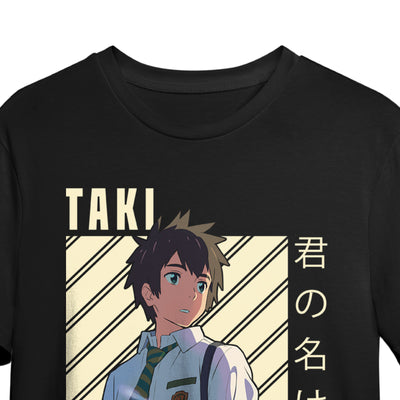 Front view of Taki Tachibana T-Shirt with Your Name anime graphic