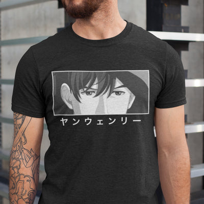 Front view of Wen-li Yang T-Shirt with anime graphic