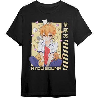 Kyo Sohma T-Shirt – Cute Meets Chaos with Cats | Fruits Basket Kanji Graphic Tee